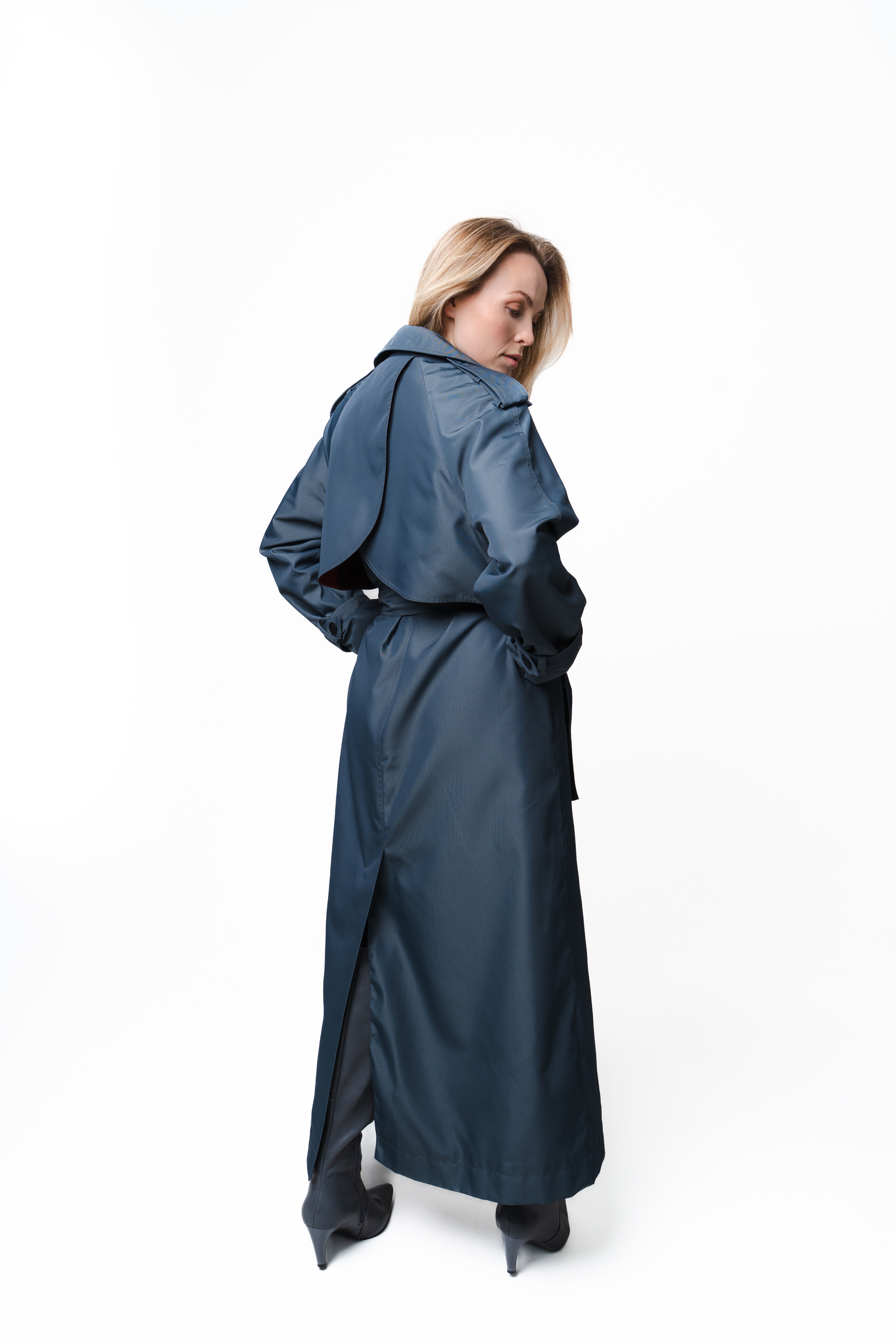 Cool Grey Trench Coat – Red Lining-4