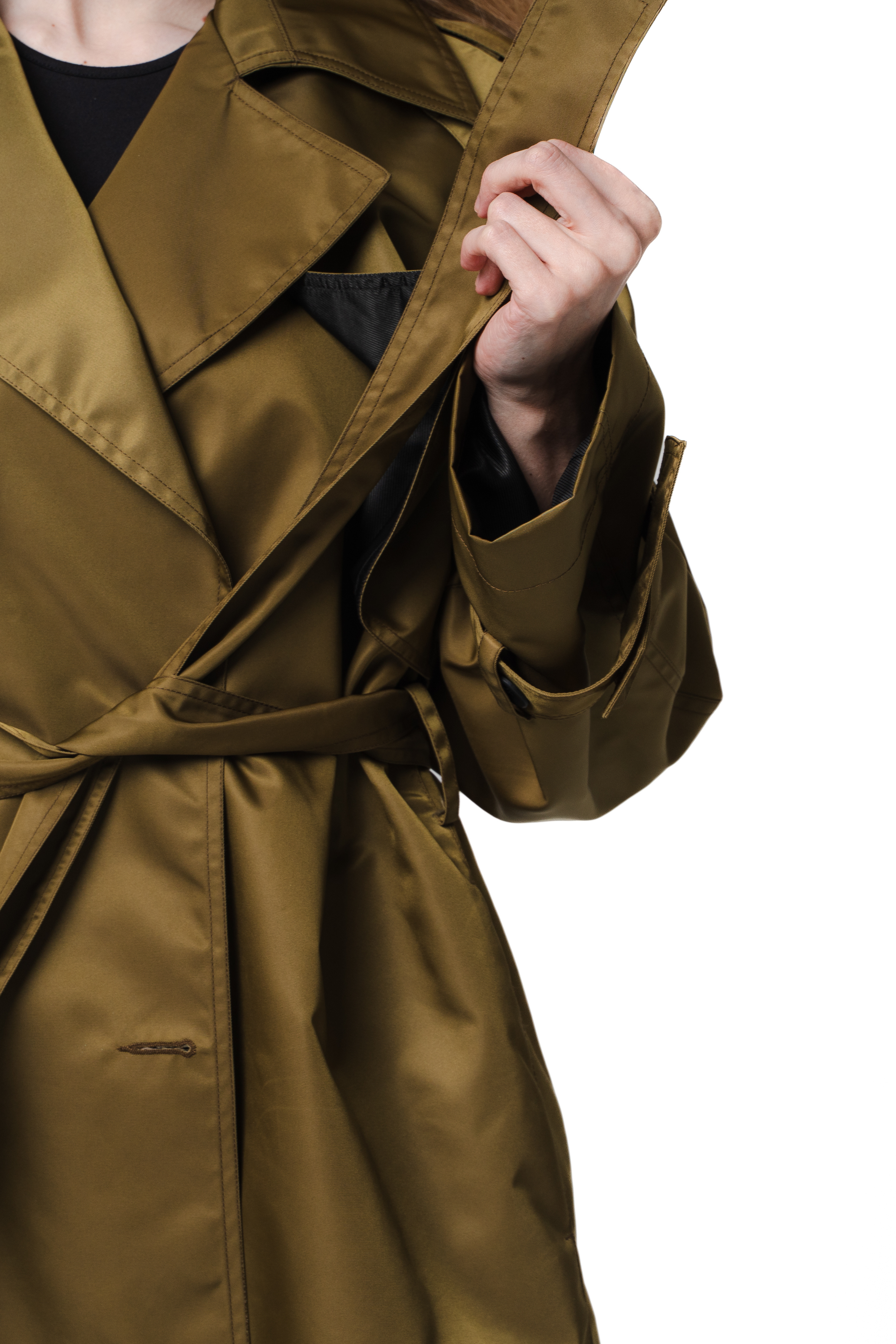 Olive Charm Trench Coat-7