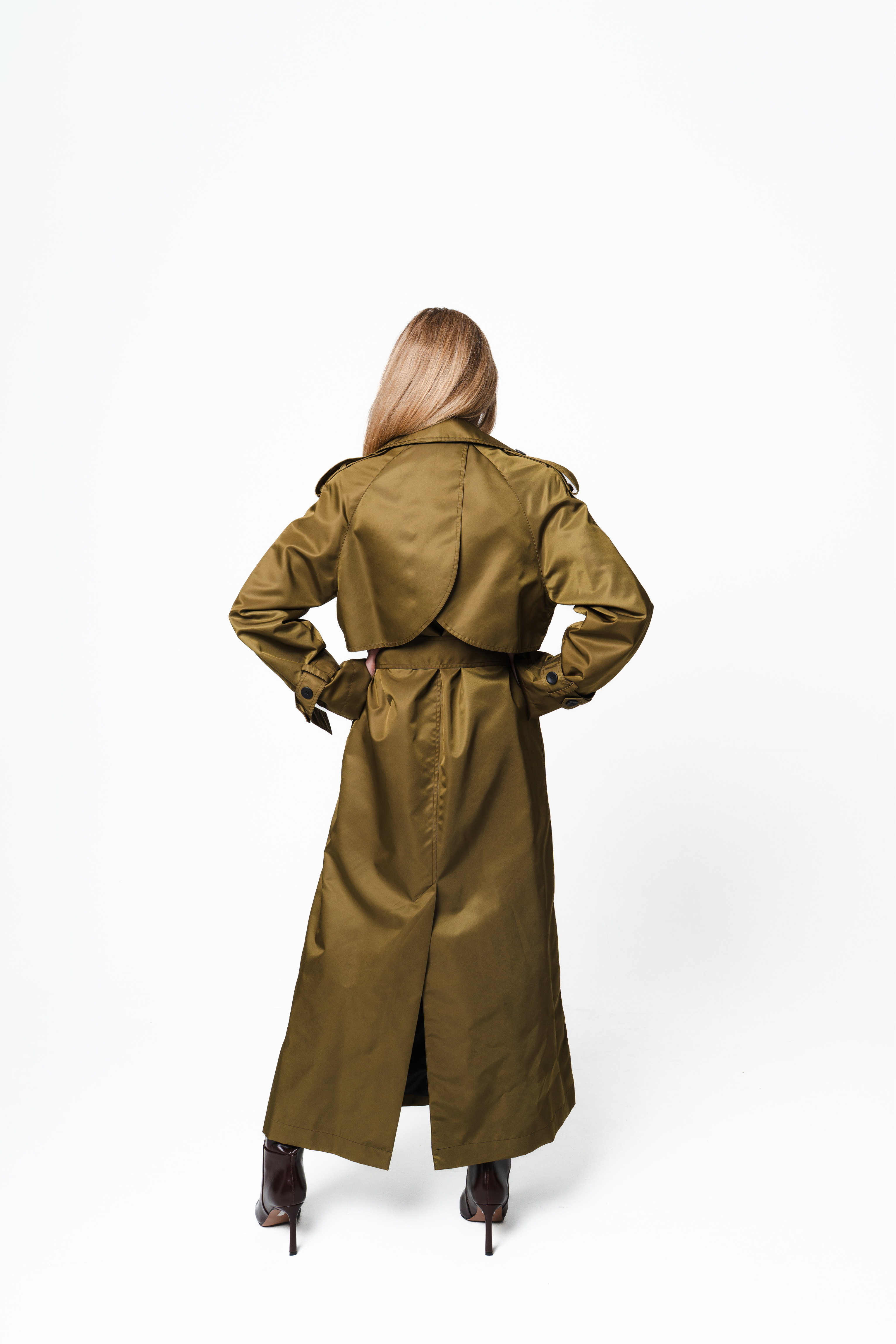 Olive Charm Trench Coat-2