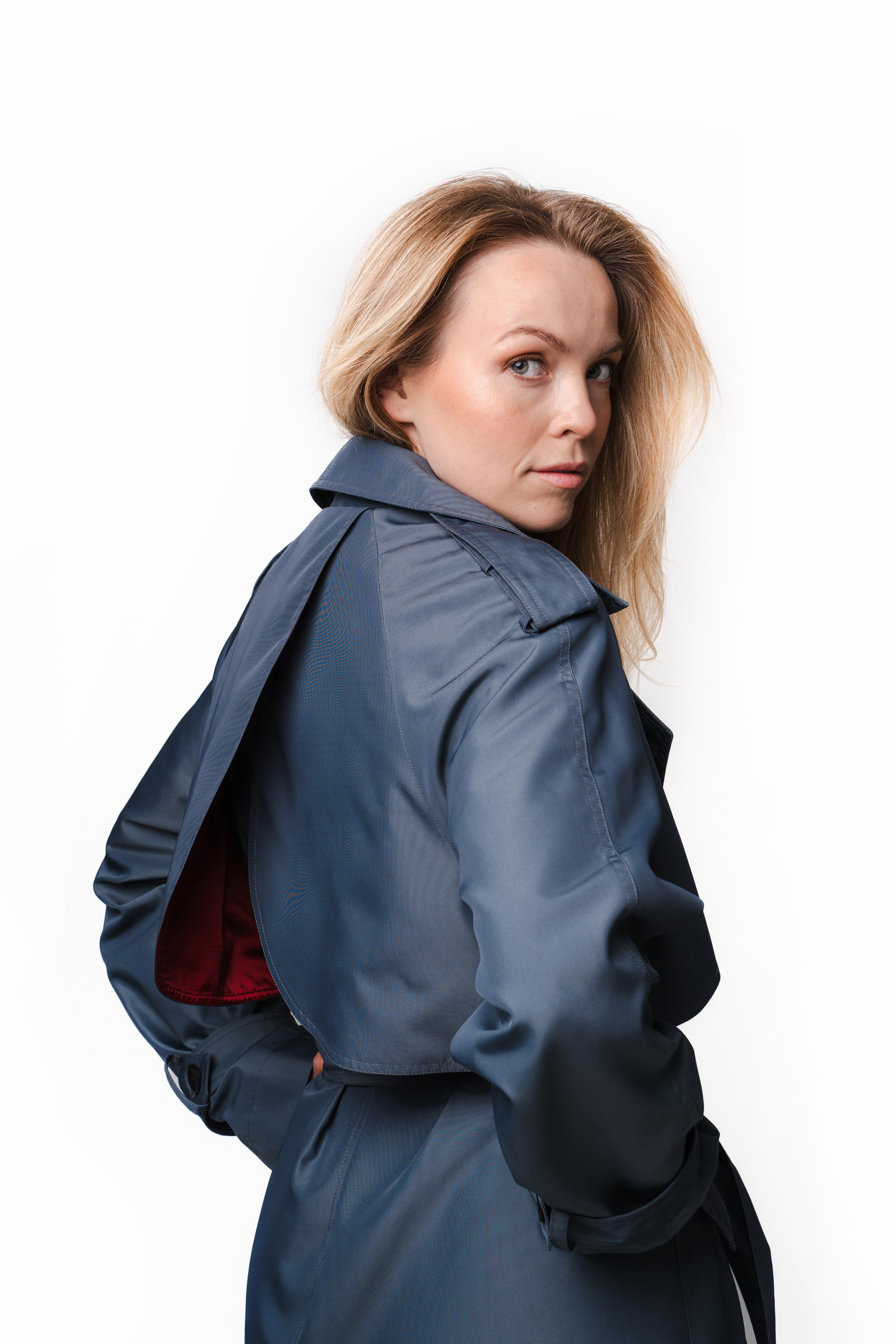 Cool Grey Trench Coat – Red Lining-5