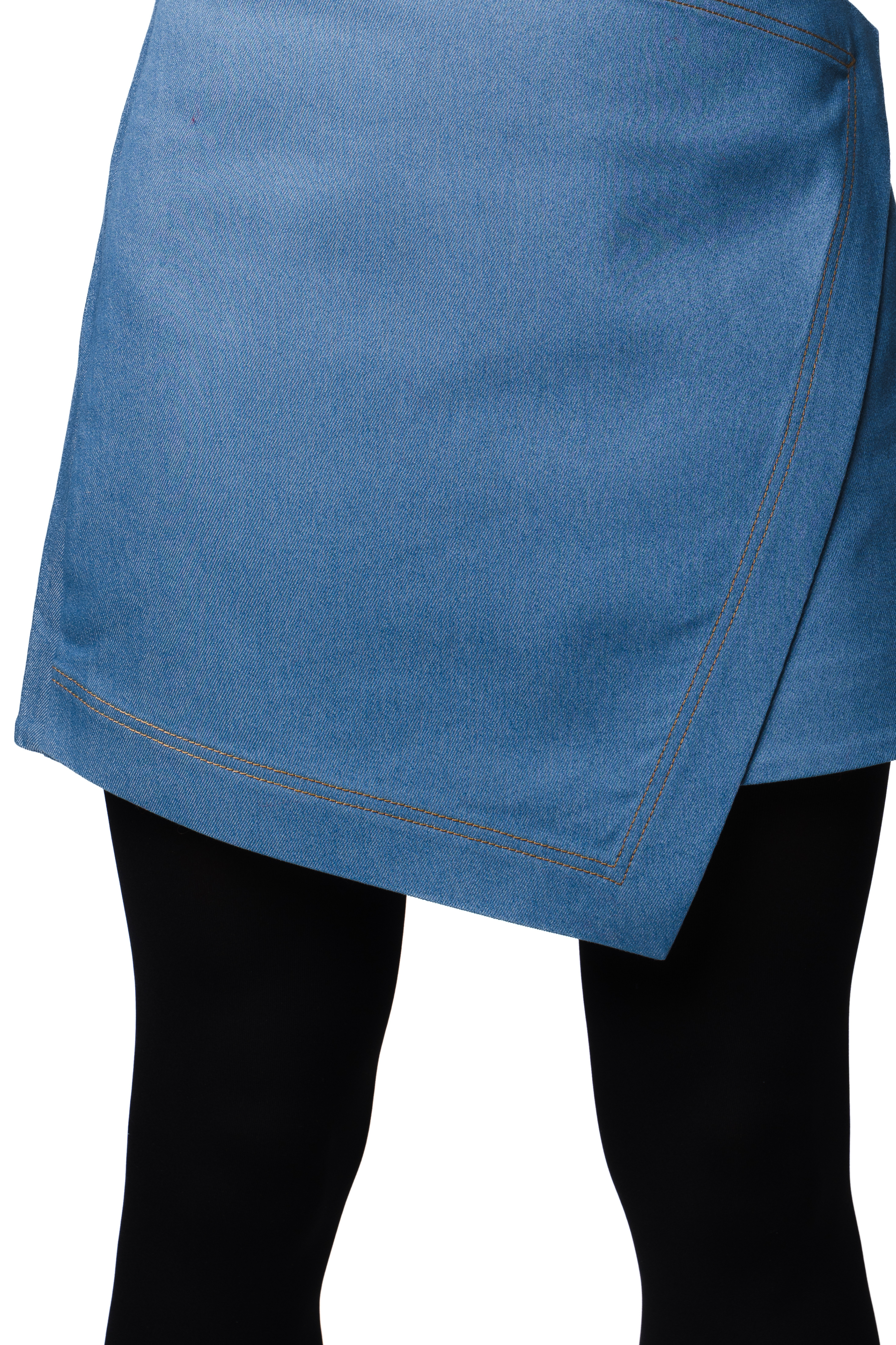 The Faux-Wrap Denim Mini Skirt-6