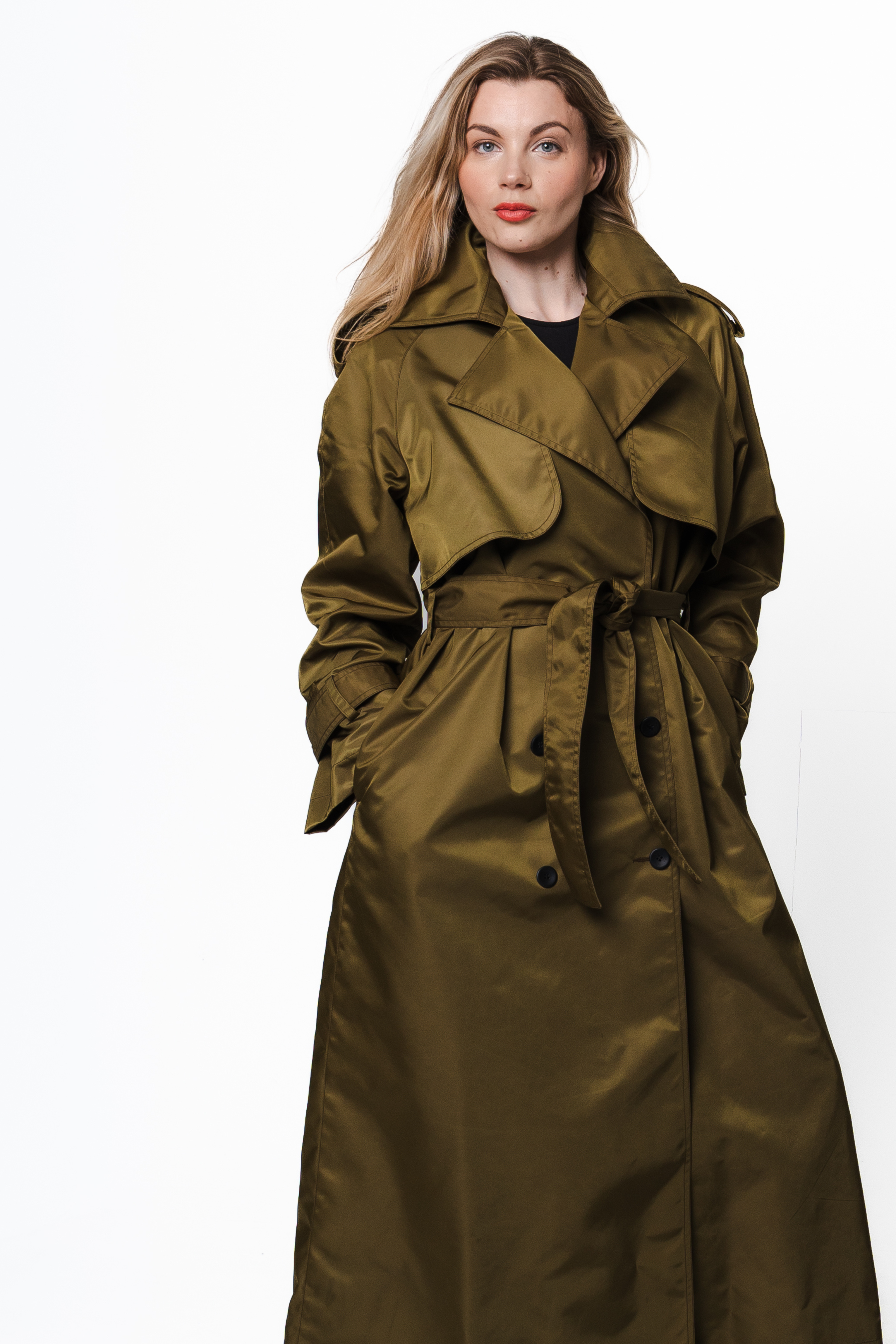 Olive Charm Trench Coat-8