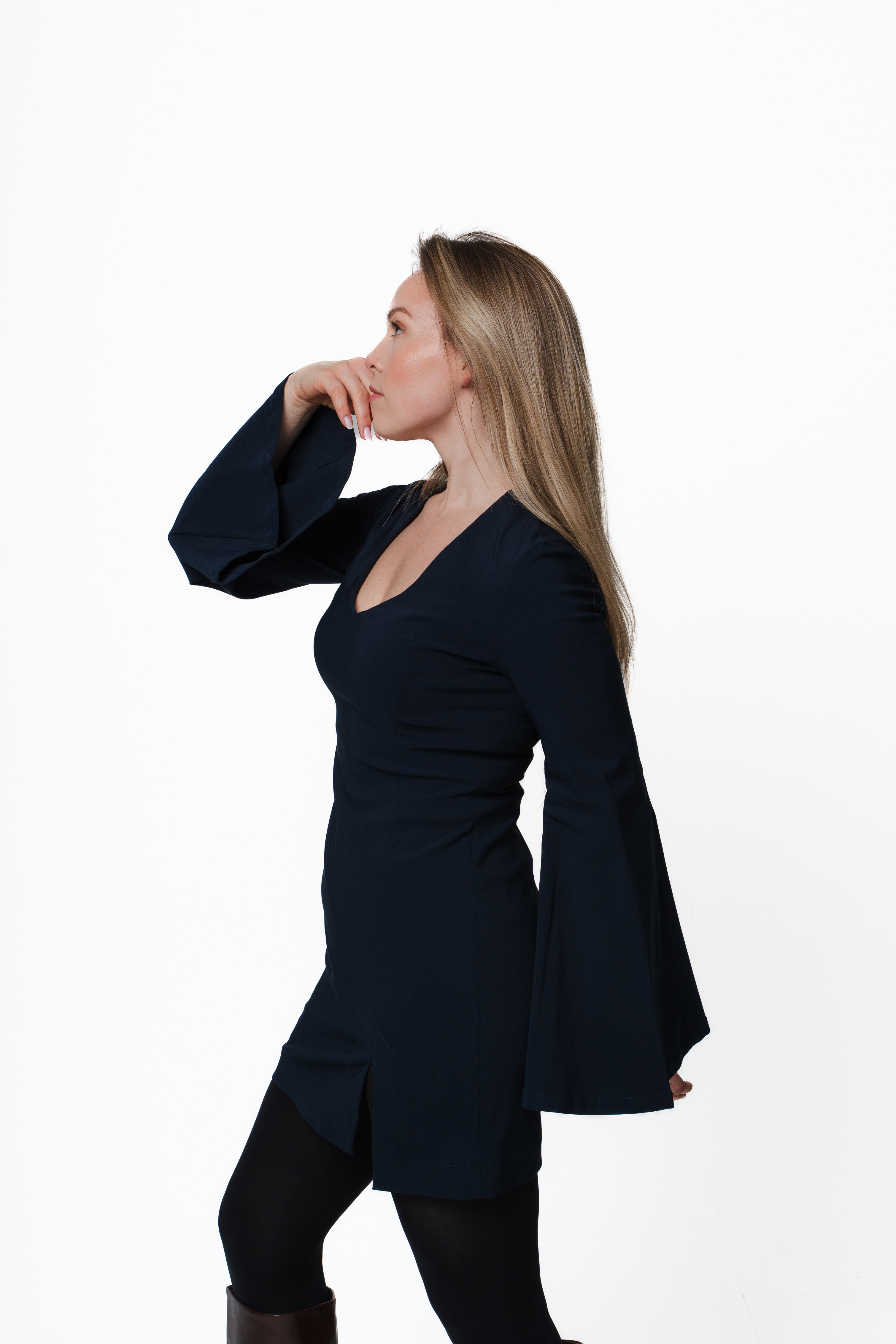 Navy Silhouette Mini Dress S Navy Silhouette Mini Dress S